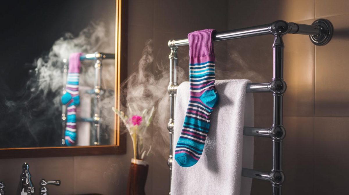 Utilisez une chaussette pour combattre l'humidité de votre salle de bain